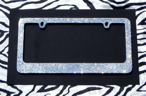 Sparkly Clear 8 Row Rhinestone Car License Plate Frame Etsy Car