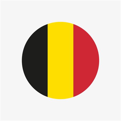 Round Belgian Flag Vector Icon Isolated On White Background The Flag