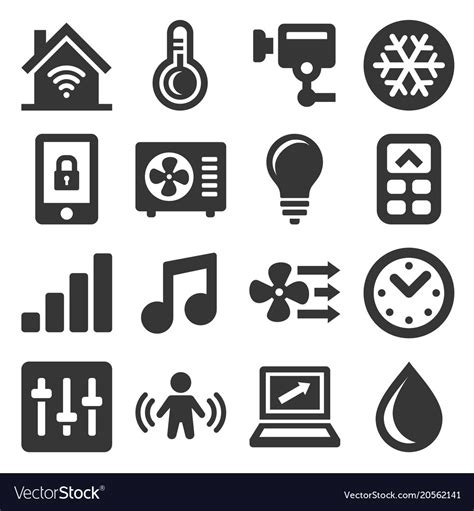 Smart Home Icons Set Royalty Free Vector Image