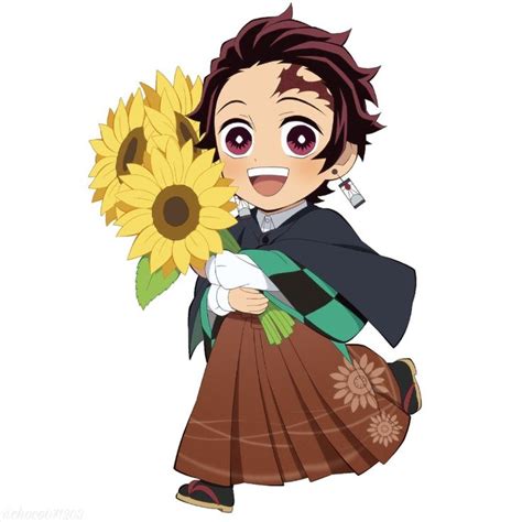 An Anime Character Holding A Large Sunflower