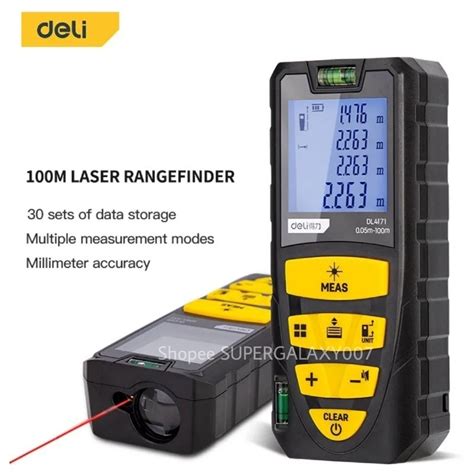 Jual Meteran Laser Digital 100 Meter Deli Meteran Laser 100M Presisi