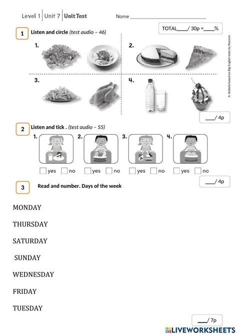 Big English 1 Unit 7 Online Exercise For Live Worksheets