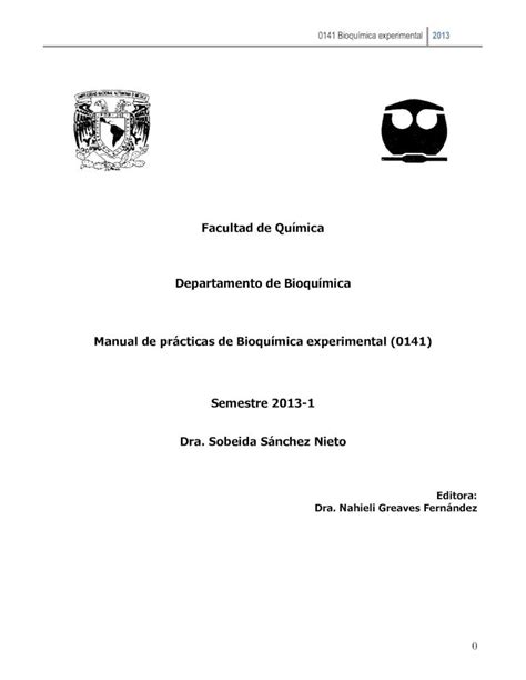 Pdf Facultad De Qu Mica Departamento De Bioqu Mica Manual De Depa