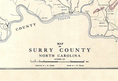 Surry County Old Wall Map North Carolina With Homeowner Etsy