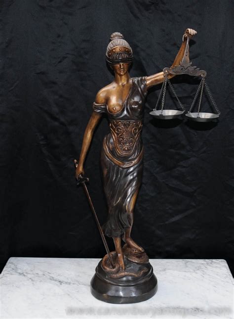 Bronze Casting Lady Justice Statue Blind Figurine Roman Goddess Themis