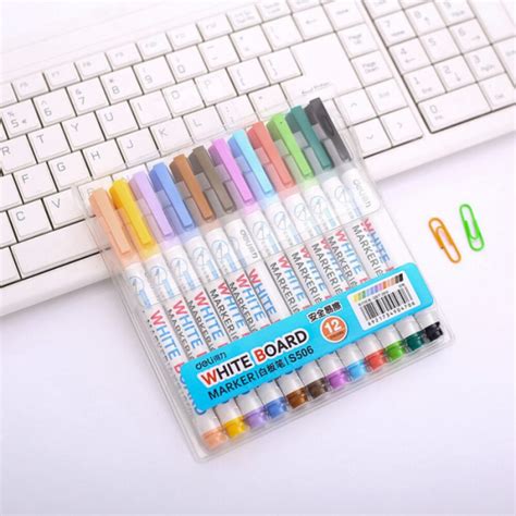 Marker Whiteboard Deli Slim Buc Set Diverse Culori Flanco Ro