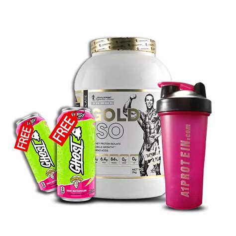 Kevin Levrone Gold Isolate Protein 2kg Vanilla Flavor with Free Shaker ...