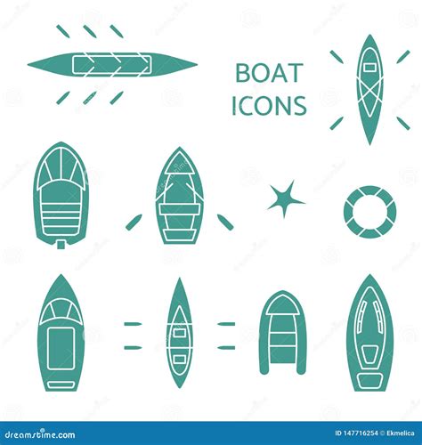 Boat Icons Set Stock Vector Illustration Of Barque