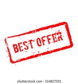 Best Offer Red Rubber Stamp Isolated Stock Vector Royalty Free