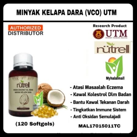 Minyak Kelapa Dara UTM Virgin Coconut Oil Vco Nutrell Softgel Liquid