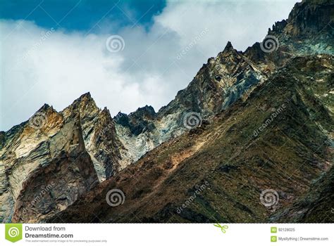 Landscape View Of Himalaya Range In Zanskar Leh Ladakh India Stock