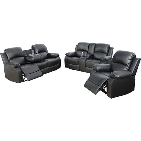 61mo Finance Aycp Bonded Leather Recliner Sofa Set 3 Pcs Motion Sofa Loveseat Recliner Sofa