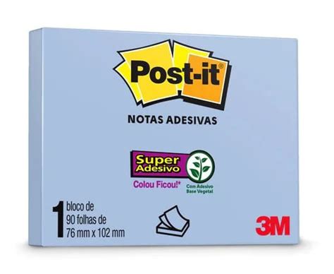 Bloco De Notas Adesivas Post It Mm X Mm C Folhas G Ri S