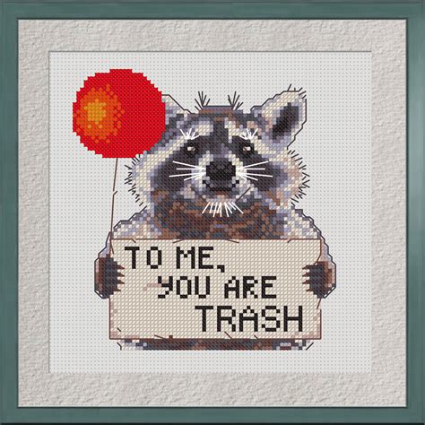 Funny Raccoon Bogo Free Cross Stitch Pattern To Me You Are Etsy