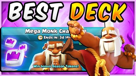 BEST DECK For MEGA MONK CHALLENGE Clash Royale YouTube