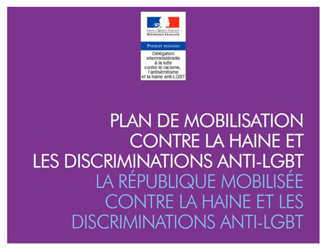 Plan De Mobilisation Contre La Haine Et Les Discriminations Anti LGBT