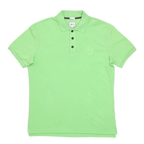 Armani Polo Shirt In Light Green With Embroidered Logo