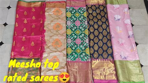 Meesho Latest Festive Pattu Saree Haul Meesho Saree Haul Youtube