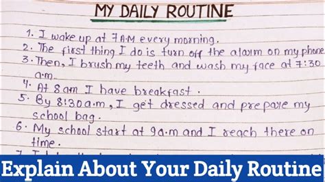 My Daily Routine Essay In English Lines On My Daily Routine My