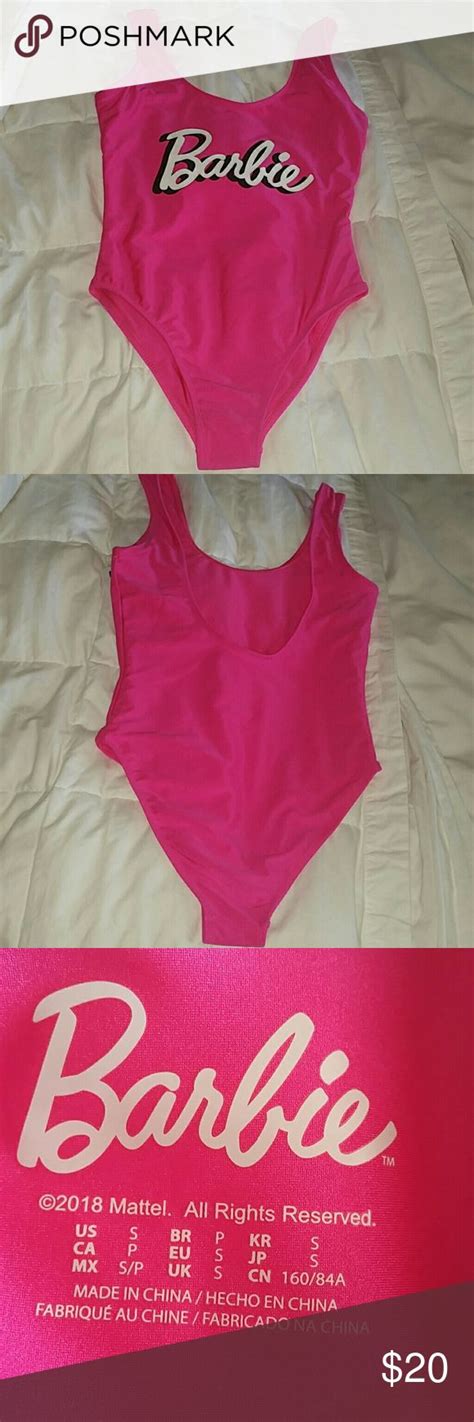 Nwt Barbie Mattel Hot Pink Bathing Suit Small Hot Pink Bathing Suit