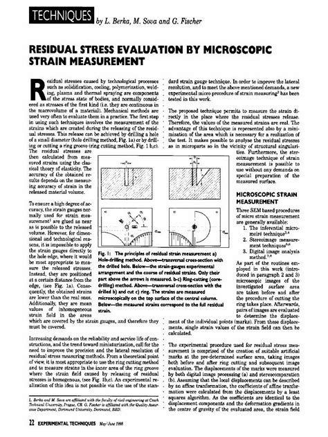 Pdf Residual Stress Evaluation By Microscopic Strain Measurement