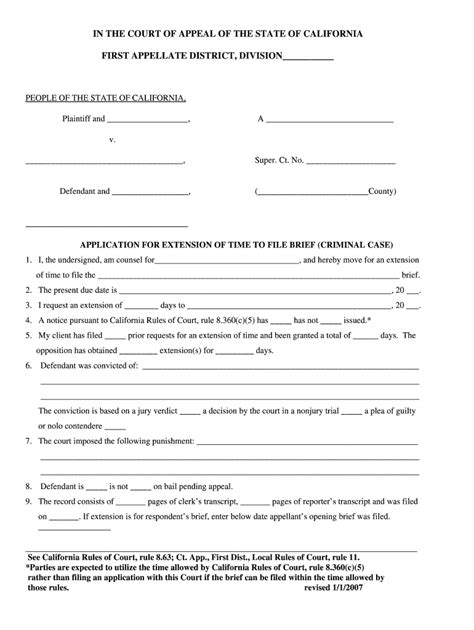 California Extension Court Form Fill Online Printable Fillable