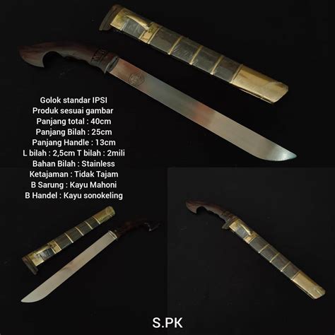 Golok Silat Ipsi Tumpul Stainless Anti Karat Semua Ukuran Lazada