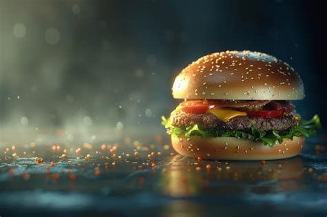 Burgers Fast Food Delicious Generative Ai Premium Ai Generated Image