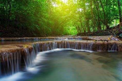 Download Greenery River Nature Waterfall 4k Ultra HD Wallpaper