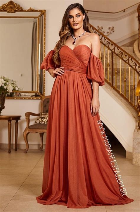 Vestido Terracota Para Madrinha De Casamento 50 Modelos Longos Da Paleta De Tons Ter