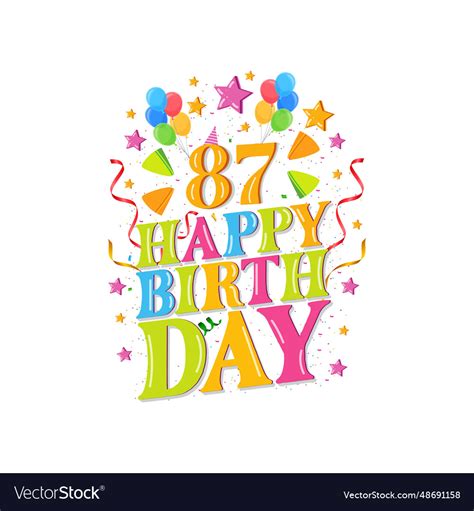 87th Happy Birthday Celebration Design Royalty Free Vector