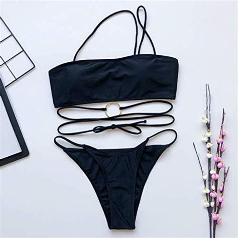 Salucia Damen Bikini Set Einfarbig Schn R Badeanzug Zweiteilige