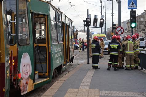 Łódź Zderzenie tramwajów na al Piłsudskiego Są ranni