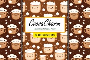 Kawaii Cozy Hot Cocoa Seamless Pattern Graphic By Canvas Elegance