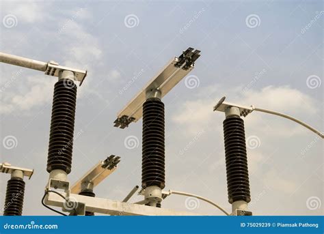 Disconnecting Switch On High Voltage Substation Royalty Free Stock