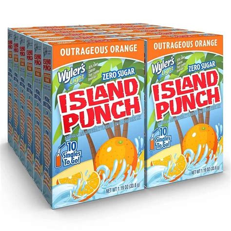 Island Punch Outrageous Orange Zero Sugar Singles To Go Drink Mix 10ct