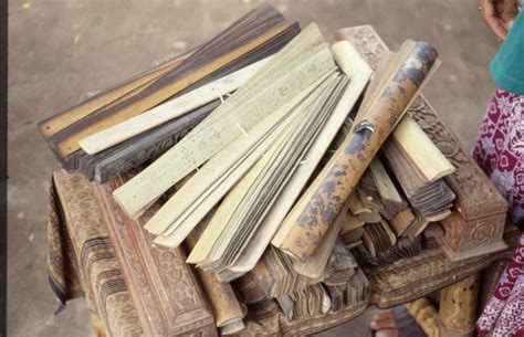 Palm Leaf Lontar Books Bali Indonesia Openequella