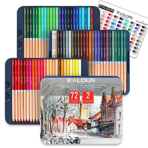 KALOUR Juego De L Pices De Colores Para Artistas De 72 Colores N Cleo