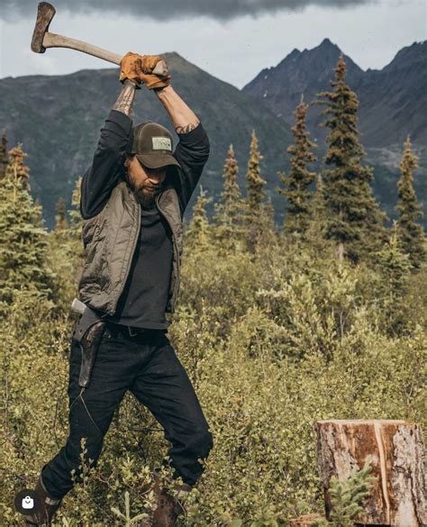 Chopping Wood Mens Outdoor Fashion Outdoorsmen Style Outdoorsy Style