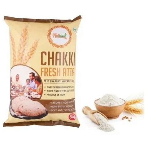 Wheat Nutrialo Chakki Fresh Atta Packaging Size Kg Packaging Type