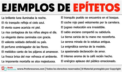 Ejemplos de Epítetos