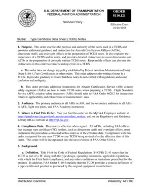 Fillable Online Faa Type Certificate Data Sheet TCDS Notes Notes In