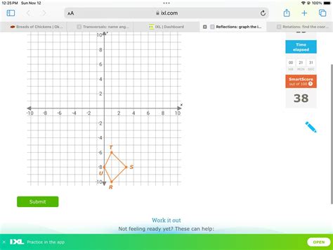 Graph The Image Of Kite Rstu After A Reflection Over The Line Y X