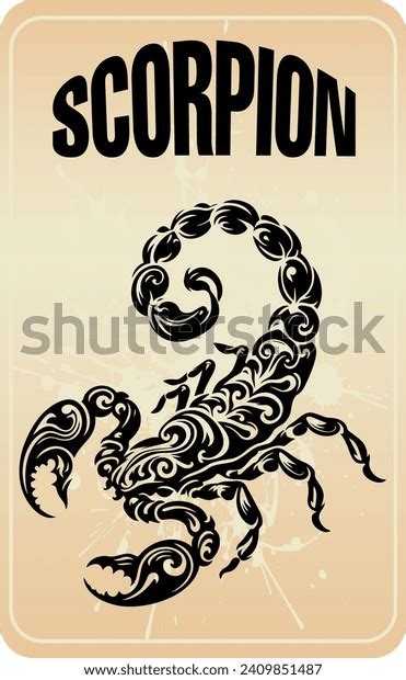 Vector Illustration Featuring Scorpion Stencil Design Stock Vector ...