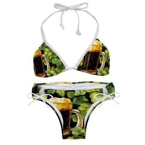 Saint Patrick S Day Chic One Piece Swimsuits Bikini Set Detachable Sponge Adjustable Strap