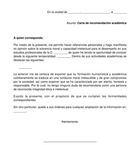 Carta De Recomendación Modelo En Formatos Word Y Pdf