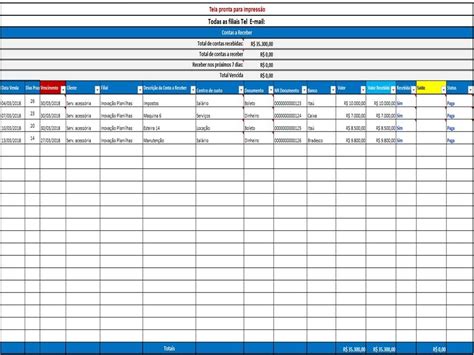Planilha De Contas A Pagar E Receber Empresarial R 99 00 Em Mercado
