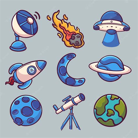 Premium Vector Set Of Space Collection Cartoon