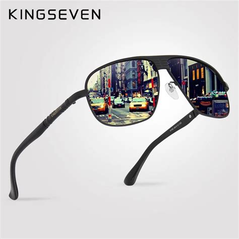 Kingseven Aluminum Brand Classic Retro Polarized Sunglasses Men Coating