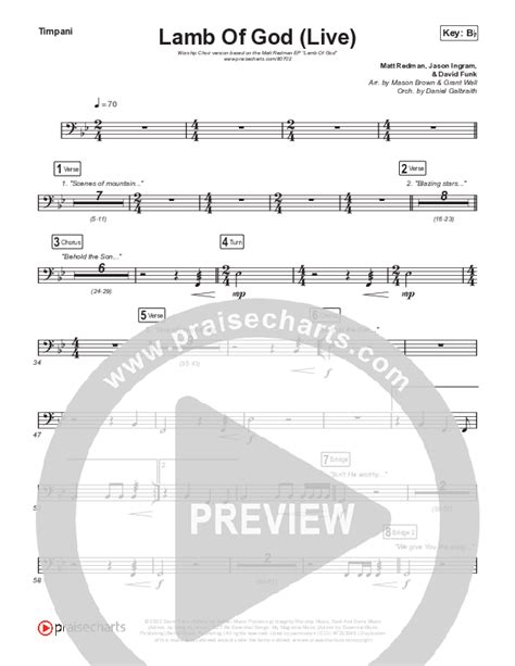 Lamb Of God Worship Choir Sab Timpani Sheet Music Pdf Matt Redman